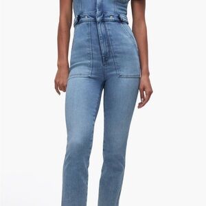 NWT Good American Denim Blue Jumpsuit